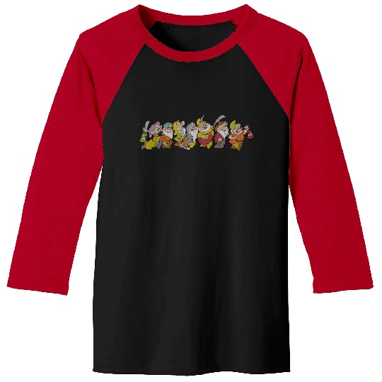 Disneyss Snow White And The Seven Dwarfs Marching In Line Baseball Tees