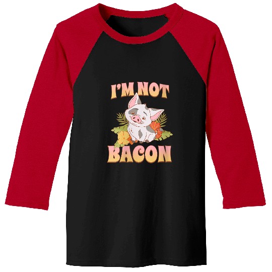 Disneyss Moana 2 Pua I'm Not Bacon Tropical Panel Baseball Tees