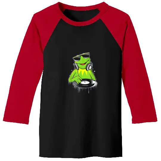 Disney The Muppets Kermit  DJ Distressed Logo Baseball Tees
