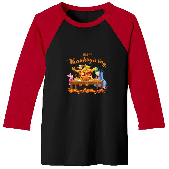 Happy Thanksgiving Baseball Tees, Disney Pooh The Winnie, Eeyore Baseball Tees