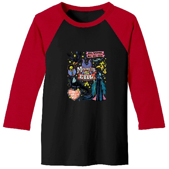 Disney Villains Mistress Of Evil Wicked All The Time Retro Baseball Tees