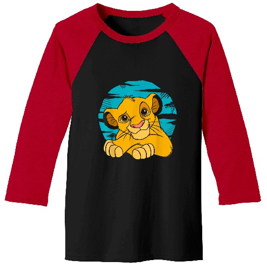 Disney The Lion King Young Simba Resting Blue 90s Baseball Tees