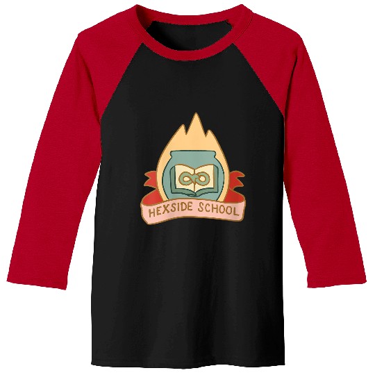 Disneyss The Owl House Hexside School Flame Big Chest Logo Baseball Tees