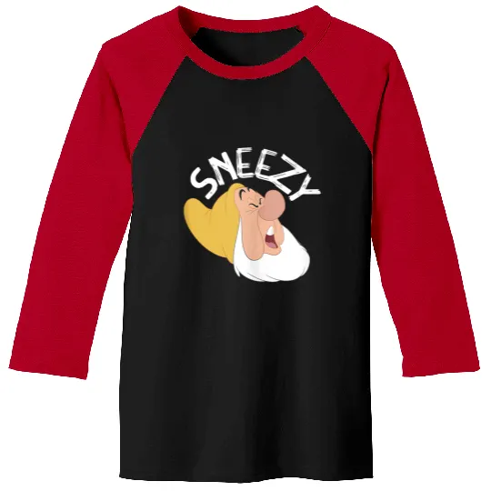 Disneyss Snow White The Seven Dwarfs Sneezy Faces Baseball Tees