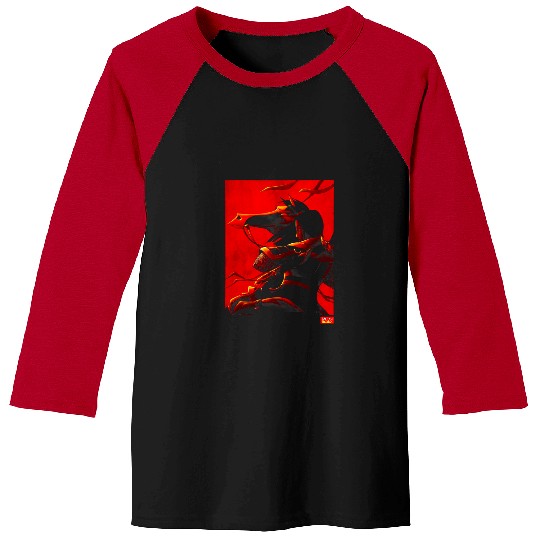 Disney Mulan and Khan Red Poster Graphic Baseball Tees