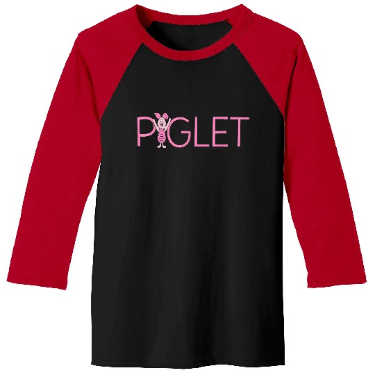 Disney Winnie The Pooh Piglet Classic Lettering Baseball Tees