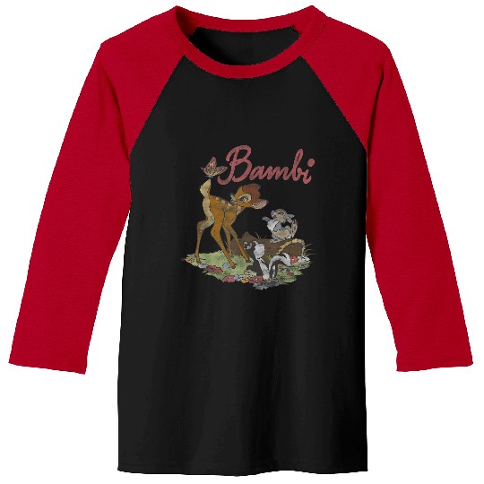 Disney Bambi Group Shot Logo Baseball Tees