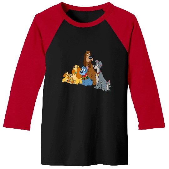 Disneys Lady And The Tramp Dogs Baseball Tees
