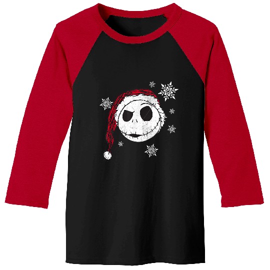 Disneyss Nightmare Before Christmas Snowflake Holiday Short Sleeve Baseball Tees