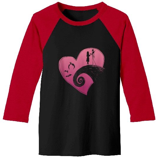 Disneyss The Nightmare Before Christmas Jack And Sally Heart Baseball Tees
