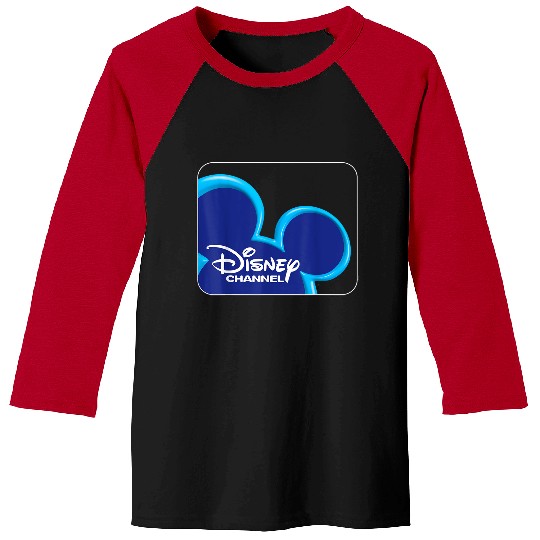 Disneyss Channel  Mickey Mouse Blue Retro 2000s Logo Baseball Tees