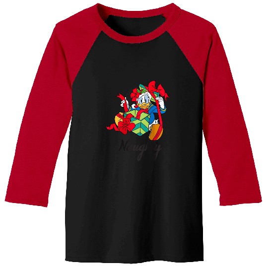 Disneyss Donald Duck Naughty Wrapped Present Baseball Tees