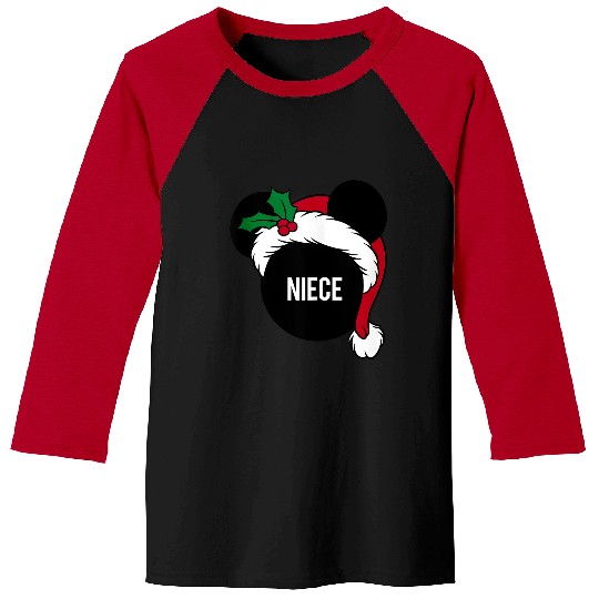 Disneyss Santa Hat Mickey Christmas Family Matching Niece Baseball Tees