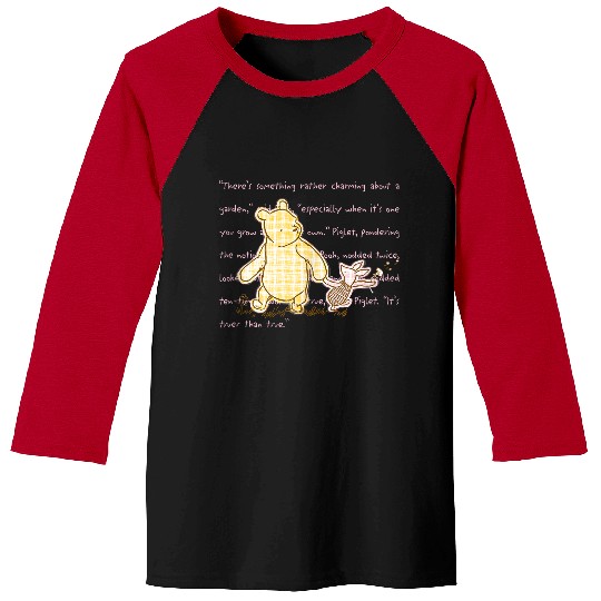 Disneyss Winnie The Pooh And Piglet Quote Cute Big Chest Logo Baseball Tees