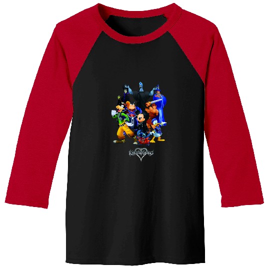 Disneyss Kingdom Hearts Magical Characters Mash Up Chest Logo Baseball Tees