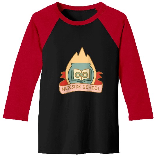 Disneyss The Owl House Hexside School Flame Big Chest Logo Baseball Tees