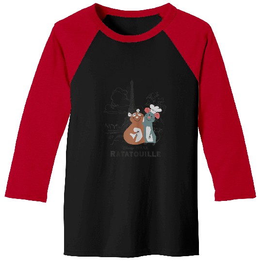 Disneyss Pixars Ratatouille Remy Emile Cute Hug Paris shots Baseball Tees
