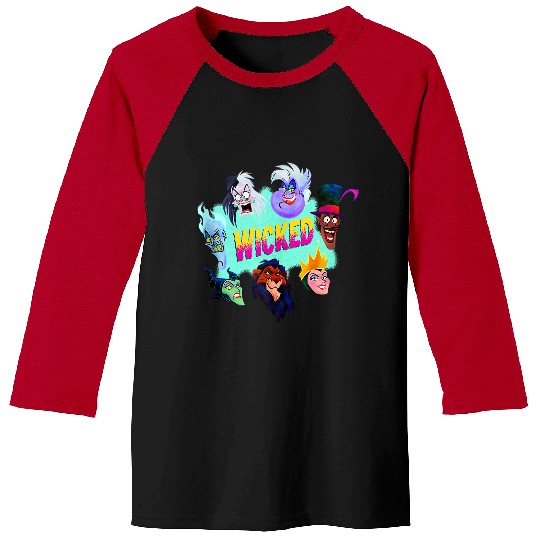 Disneyss Villains Wicked Iconic Characters Group shots Logo Baseball Tees