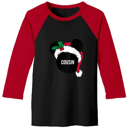Disneyss Santa Hat Mickey Christmas Family Matching Cousin Baseball Tees