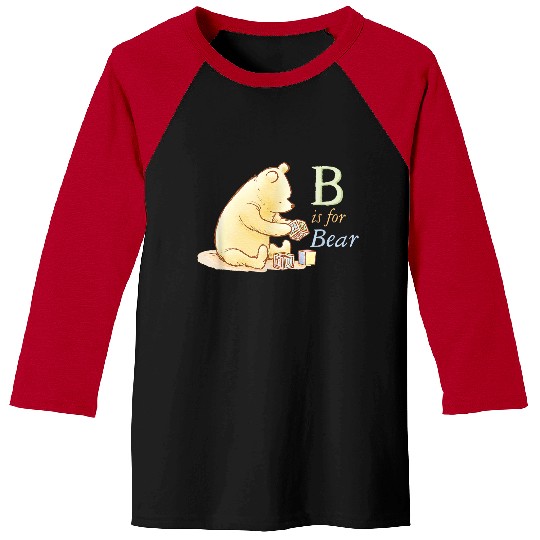 Disneyss Winnie The Pooh B Is For Bear Cute Sketch Pooh Logo Baseball Tees