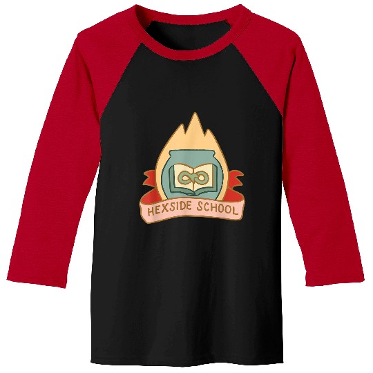 Disneyss The Owl House Hexside School Flame Big Chest Logo Baseball Tees