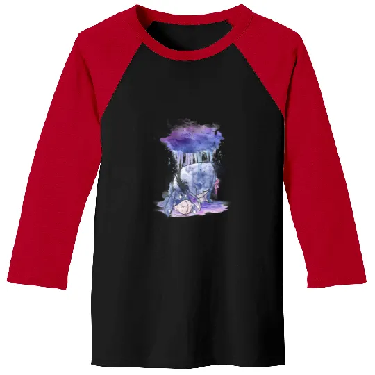 Disney Winnie The Pooh Eeyore Watercolor Rain Cloud Baseball Tees