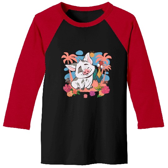 Disneyss Moana 2 Cute Pua Hei Hei Best Friends Tropical Logo Baseball Tees