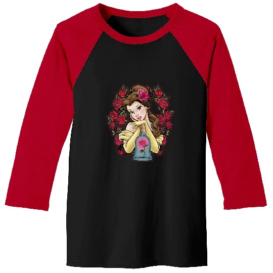 Disney Beauty And The Beast Belle Roses Graphic Baseball Tees