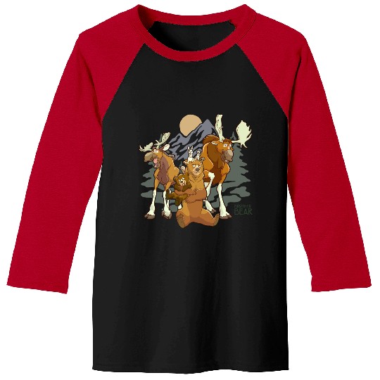 Disney Brother Bear Moose & Bear Midnight Mountain Shot Long Sleeve Baseball Tees