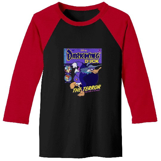 Disney Darkwing Duck Black Classic Fit, Crew Neck, Adult, Short Sleeve Baseball Tees