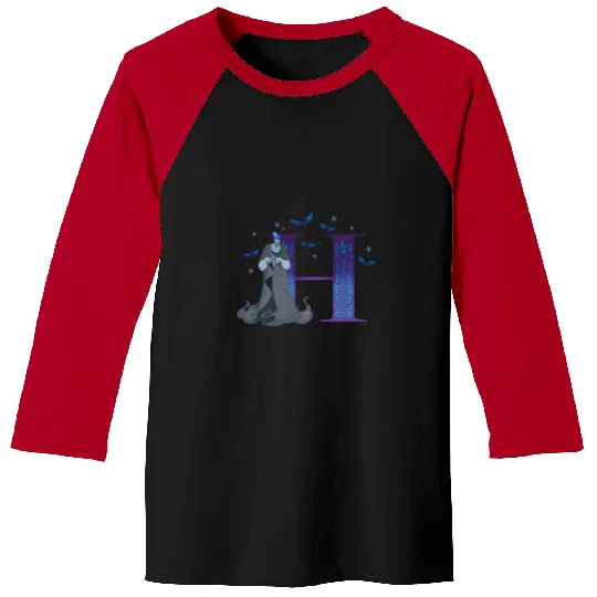Disney Villains Alphabet Monogram Letter H For Hades Baseball Tees