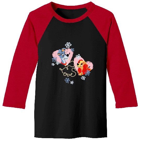 Disneyss Lady And The Tramp Valentine Day Love Spaghetti Baseball Tees