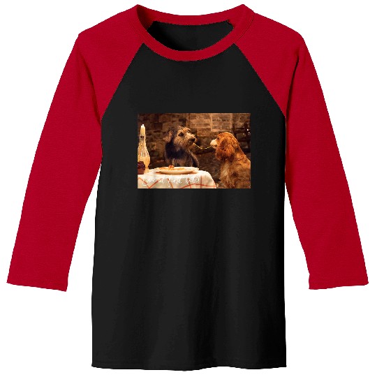 Disneyss Lady And The Tramp Live Action Shared Spaghetti Baseball Tees