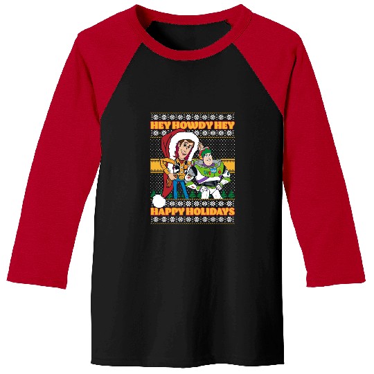 Disney Pixar-Pixar Toy Story Christmas Hey Howdy Ugly Sweater Merry Christmas Baseball Tees