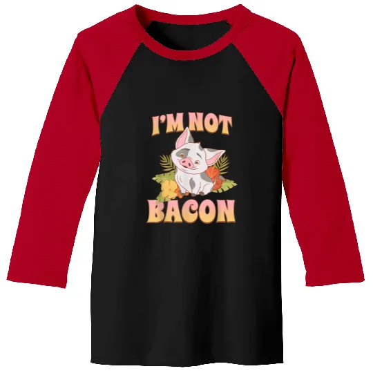 Disney Moana 2 Pua I'm Not Bacon Tropical Panel Baseball Tees
