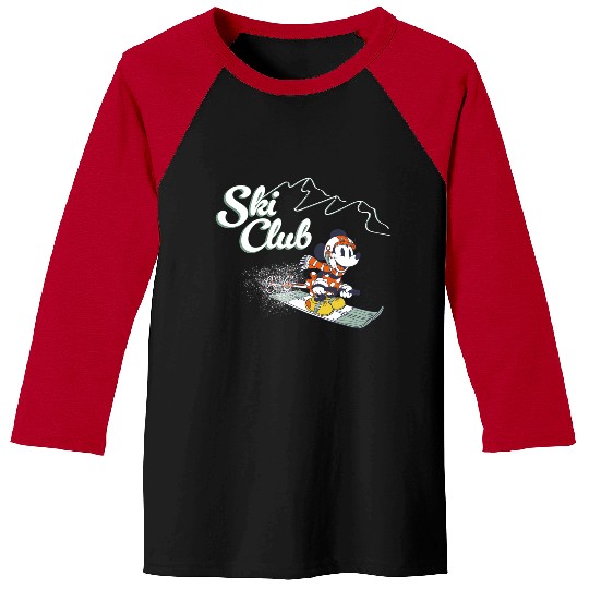 Disney Minnie Mouse Winter Sports Ski-Skiing Retro Ski-Ski Club_1 Skiing Baseball Tees