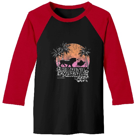 Womens Disney The Lion King Hakuna Matata Silhouette V-Neck Baseball Tees