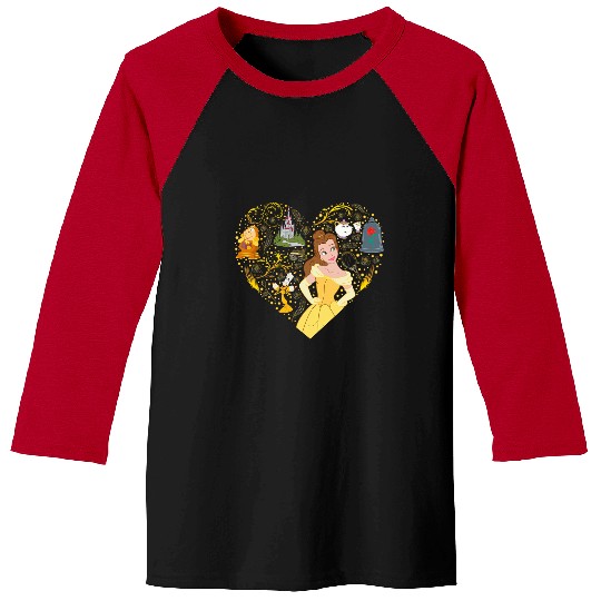 Disney Princess Belle Collage Heart Baseball Tees