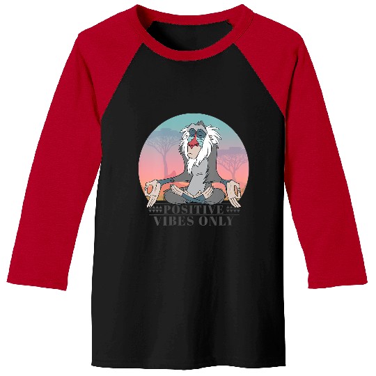 Womens Disney The Lion King Rafiki Positive Vibes Only Vintage V-Neck Baseball Tees