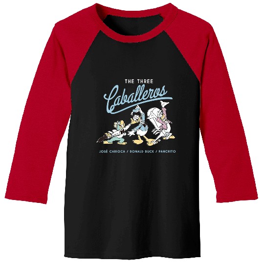 Womens Disney The Three Caballeros Retro Donald Duck V-Neck Baseball Tees