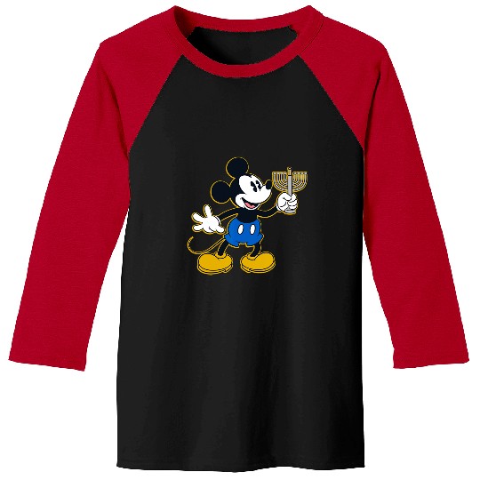 Disney Mickey Mouse Hanukkah Menorah Happy Holidays Baseball Tees