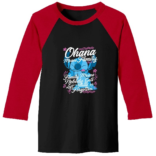 Disneyss Lilo Stitch Ohana Means Family Stitch Quote Baseball Tees