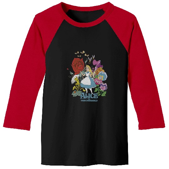 Disney Alice In Wonderland Walking Through The Flowers Baseball Tees