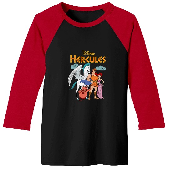 Disney Hercules Classic Hero Group Shot Vintage Poster Baseball Tees