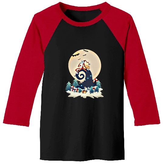 Santa Jack Ghost Moonlight Horror Halloween Before Christmas  : The nightmare dog zero , Nightmare Zero Dog Shirt ,  Zero Nightmare Before Christmas Disney Halloween Baseball Tees