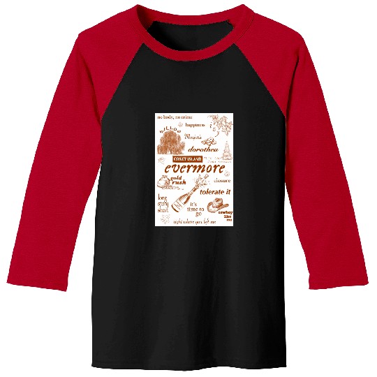 Evermore Tayl0r Swift print Baseball Tees