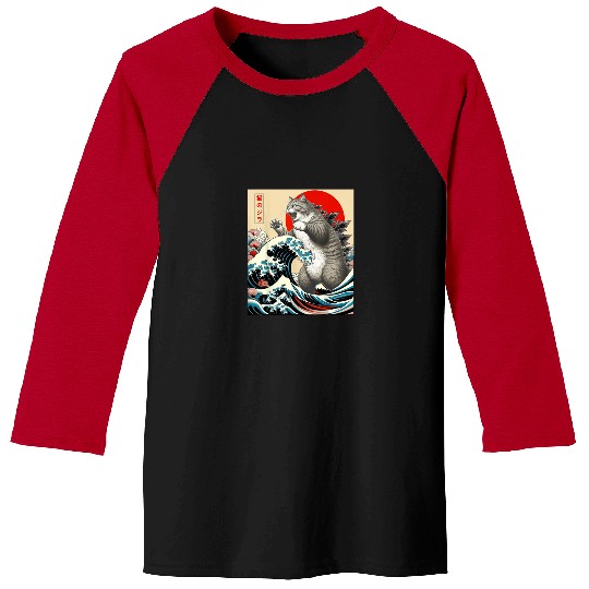 Catzilla Japanese Art Funny Cat Gift  for Men: Bobs Burgers Family Shirt, Bobs Burgers Vintage Baseball Tees