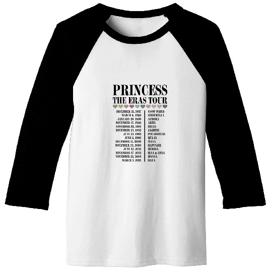 BM Princess Eras Tour Double Sided  Color (2) Baseball Tees