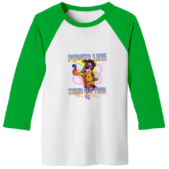 Powerline Stand Out World Tour 95 Baseball Tees, Disney Powerline Goofy Movie Baseball Tees