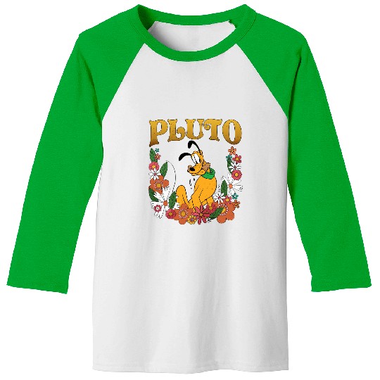 Pluto Dog Disney Floral Baseball Tees, Retro Pluto Baseball Tees, Disney Pluto Baseball Tees, Disney Animal Kingdom Baseball Tees